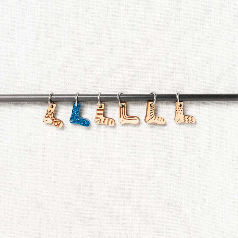 Katrinkles Tiny Sock Acrylic Ring Stitch Marker Set