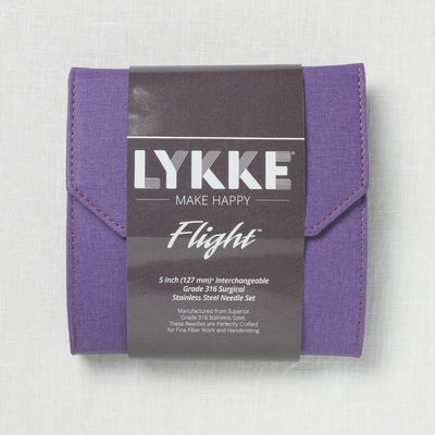 Lykke Flight 5" Deluxe Interchangeable Needle Set, US 3-10.5, Purple