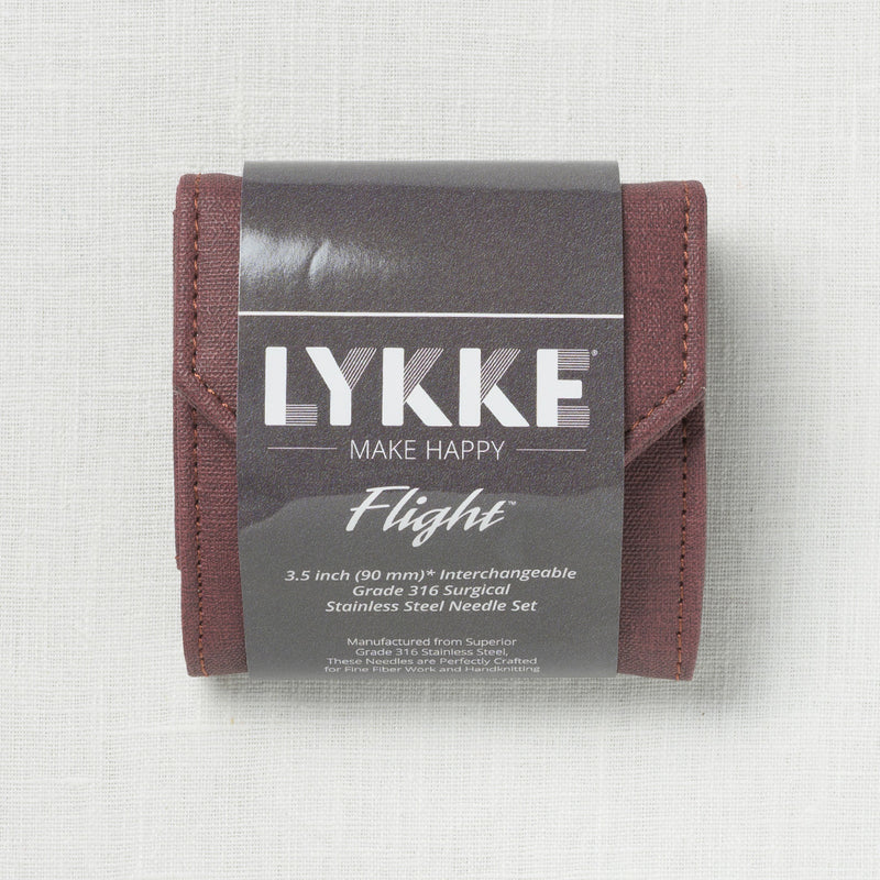 Lykke Flight 3.5" Interchangeable Mini Needle Set, US 0-2.5, Maroon