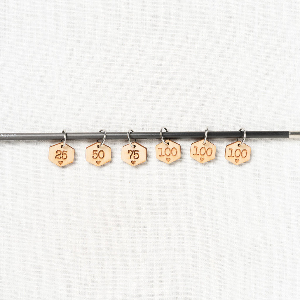 Katrinkles Wood Cast-on Counting Ring Stitch Markers