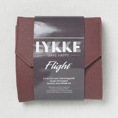 Lykke Flight 5" Deluxe Interchangeable Needle Set, US 3-10.5, Maroon