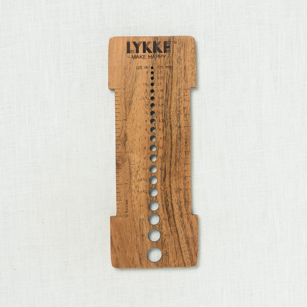 Lykke Acacia Wood Needle Sizer & Gauge Tool
