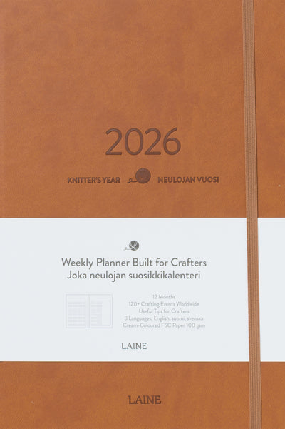 Laine Knitter's Year 2026 Weekly Planner Brown