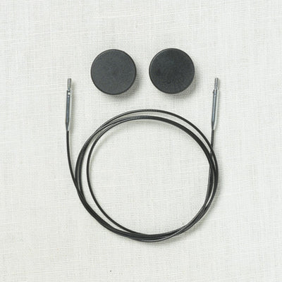 KnitPro Swivel Stainless Steel Interchangeable Cable with Silver Connectors