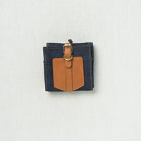 Lykke Taylor 3.5" Belt Closure Needle Case Denim with Camel Accent