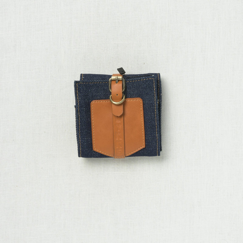 Lykke Taylor 3.5" Belt Closure Needle Case Denim with Camel Accent