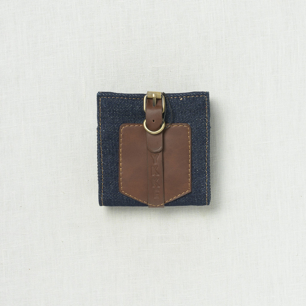Lykke Taylor 3.5" Belt Closure Needle Case Denim with Chocolate Accent
