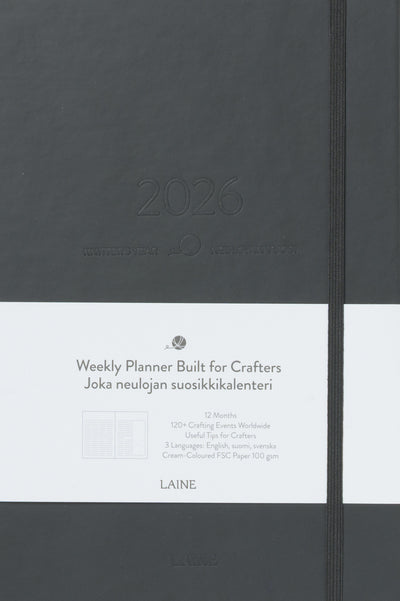 Laine Knitter's Year 2026 Weekly Planner Black
