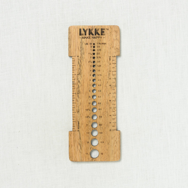 Lykke Mango Wood Needle Sizer & Gauge Tool