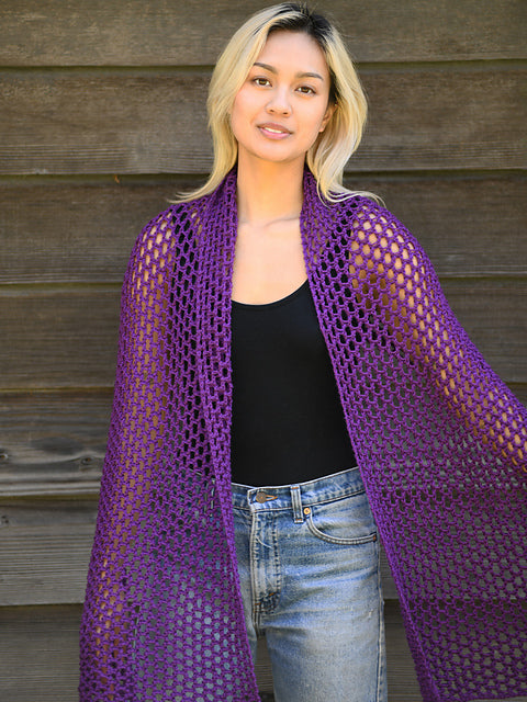 Grape Mesh Lace Wrap by Shannon Dunbabin