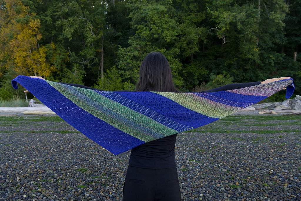 Blue Zowie Shawl by Shannon Dunbabin