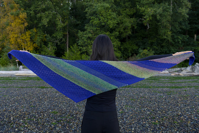 Blue Zowie Shawl by Shannon Dunbabin