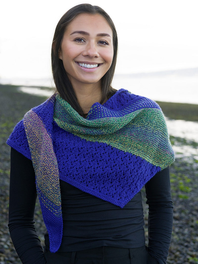 Blue Zowie Shawl by Shannon Dunbabin