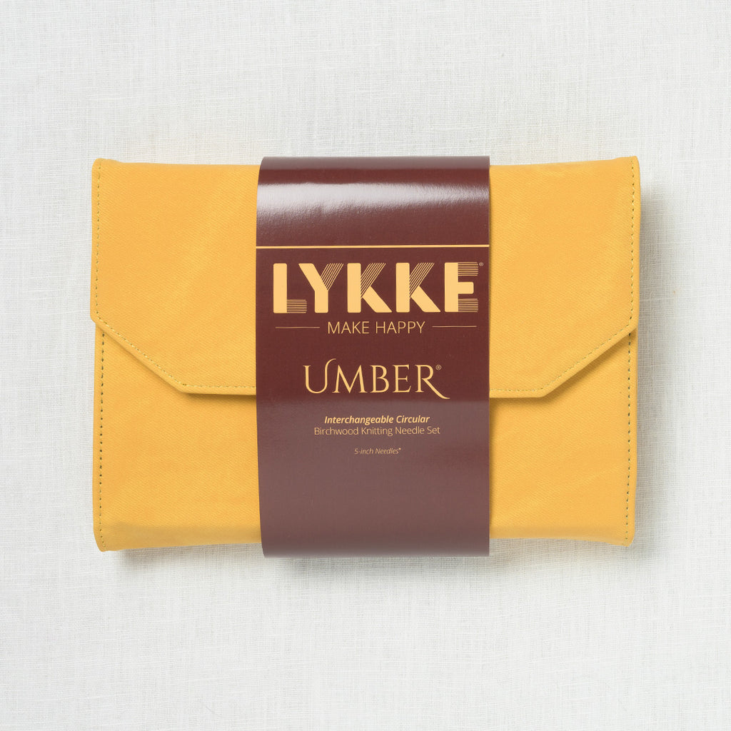 Lykke Umber 5" Interchangeable Circular Needle Set, Dandelion Denim Case