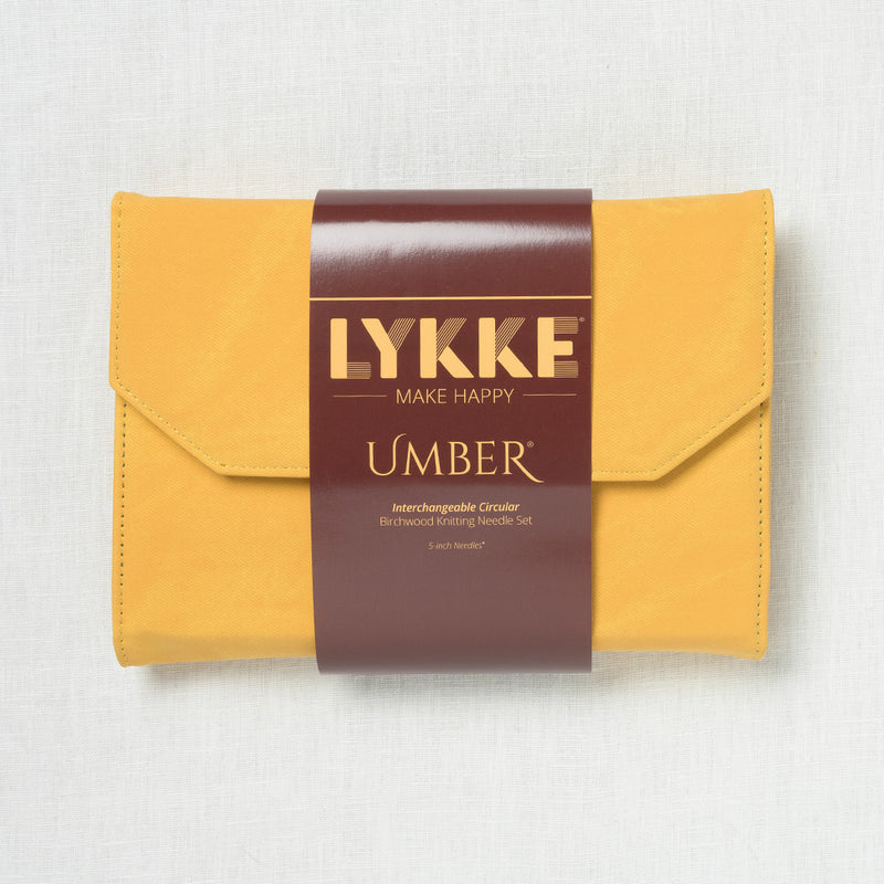 Lykke Umber 5" Interchangeable Circular Needle Set, Dandelion Denim Case