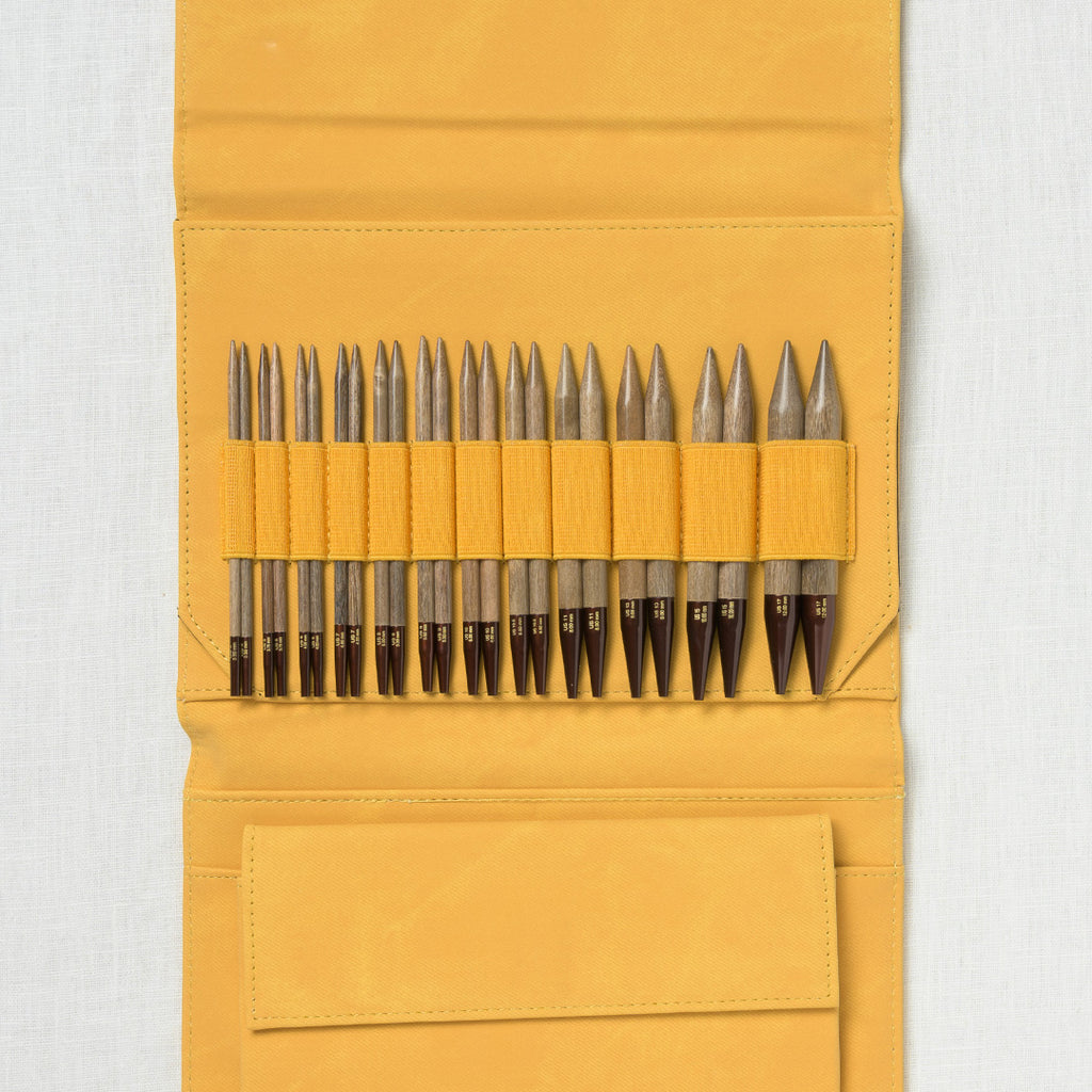 Lykke Umber 5" Interchangeable Circular Needle Set, Dandelion Denim Case