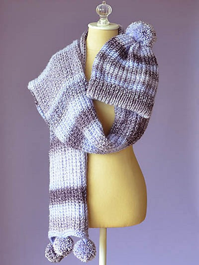 Pomtastic Hat and Scarf by Universal Yarn
