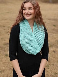 F951 Diagonal Lace Cowl by Plymouth Yarn Design Studio