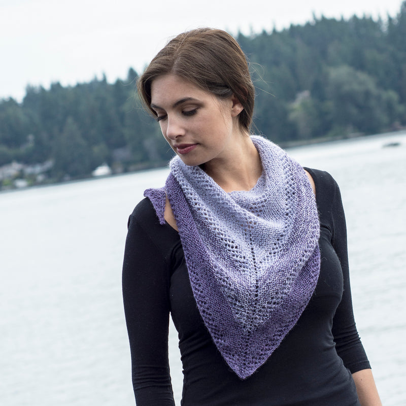 Purple Gradient Shawl by Shannon Dunbabin