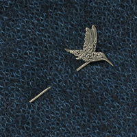 JUL Designs Filigree Hummingbird Shawl Stick, White Brass