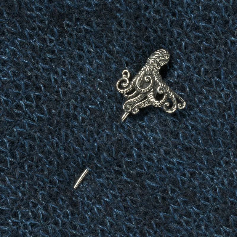 JUL Designs Filigree Octopus Shawl Stick, White Brass