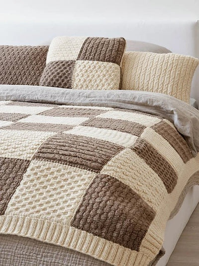 Patchwork Blanket & Cushions by Jenny Watson