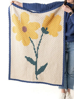 Spring Bloom C2C Blanket by Lion Brand Yarn