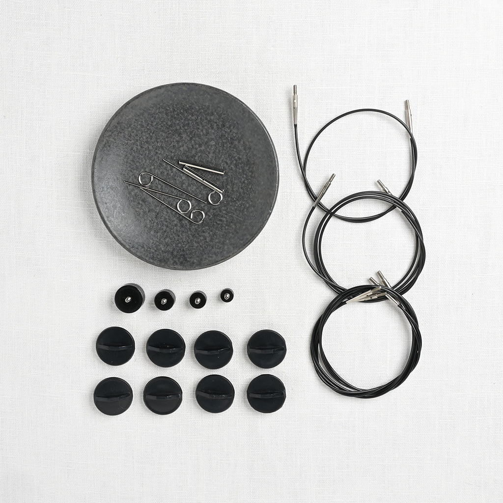 Lykke Driftwood 6" Interchangeable Crochet Hook Set, Grey Denim Case