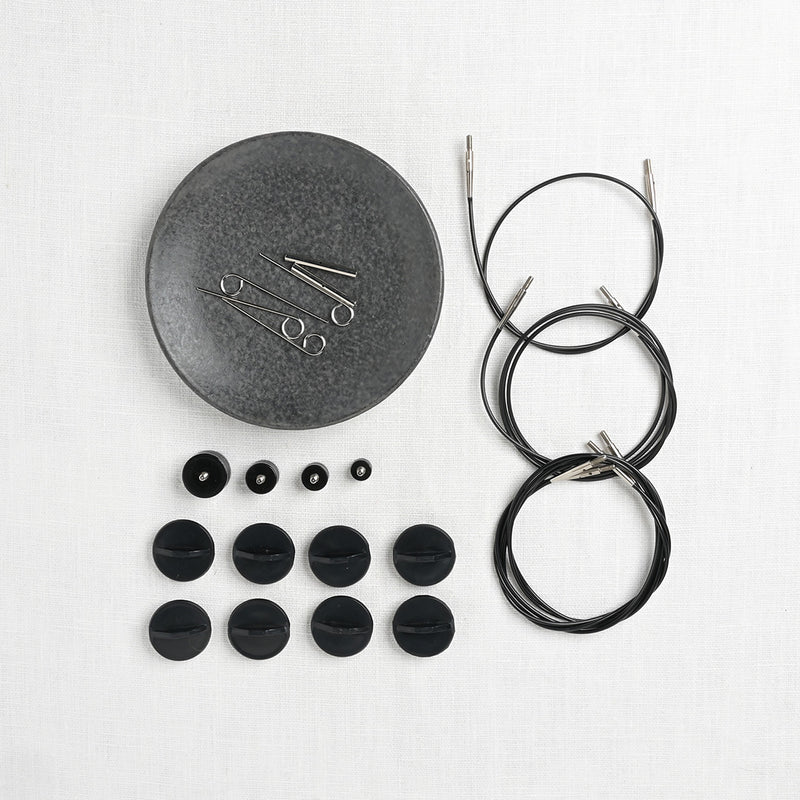 Lykke Driftwood 6" Interchangeable Crochet Hook Set, Grey Denim Case