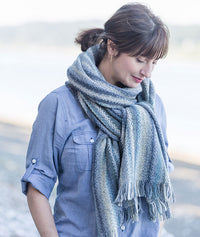 Striped Linen Stitch Wrap & Scarf by Churchmouse Yarns and Teas