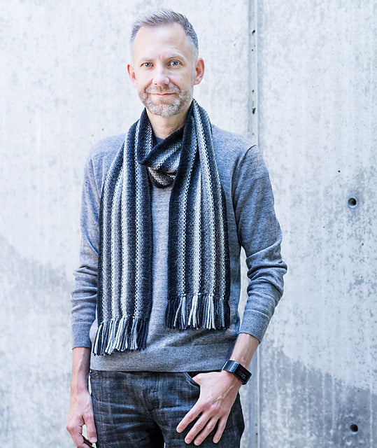 Striped Linen Stitch Wrap & Scarf by Churchmouse Yarns and Teas