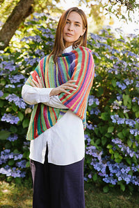 Lucky Striped Poncho by Churchmouse Yarns and Teas