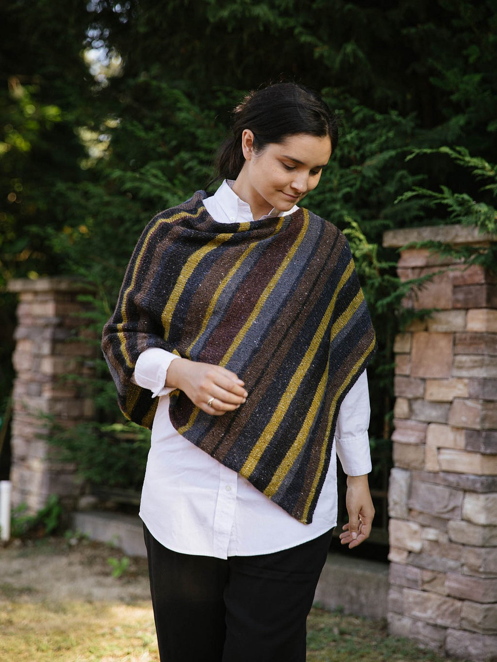 Lucky Striped Poncho by Churchmouse Yarns and Teas