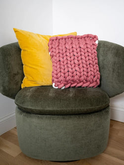 Two-Color Pillow (Knit) by Lion Brand Yarn