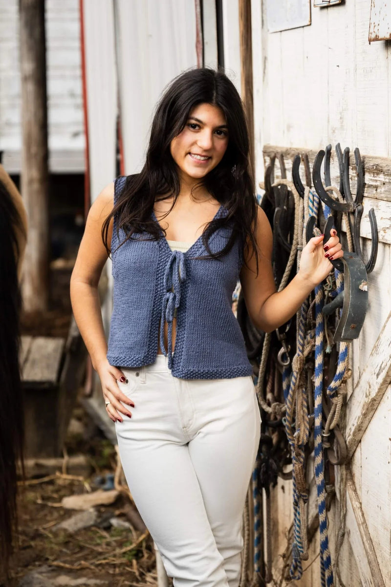 Tied Vest (Knit) by Lion Brand Yarn