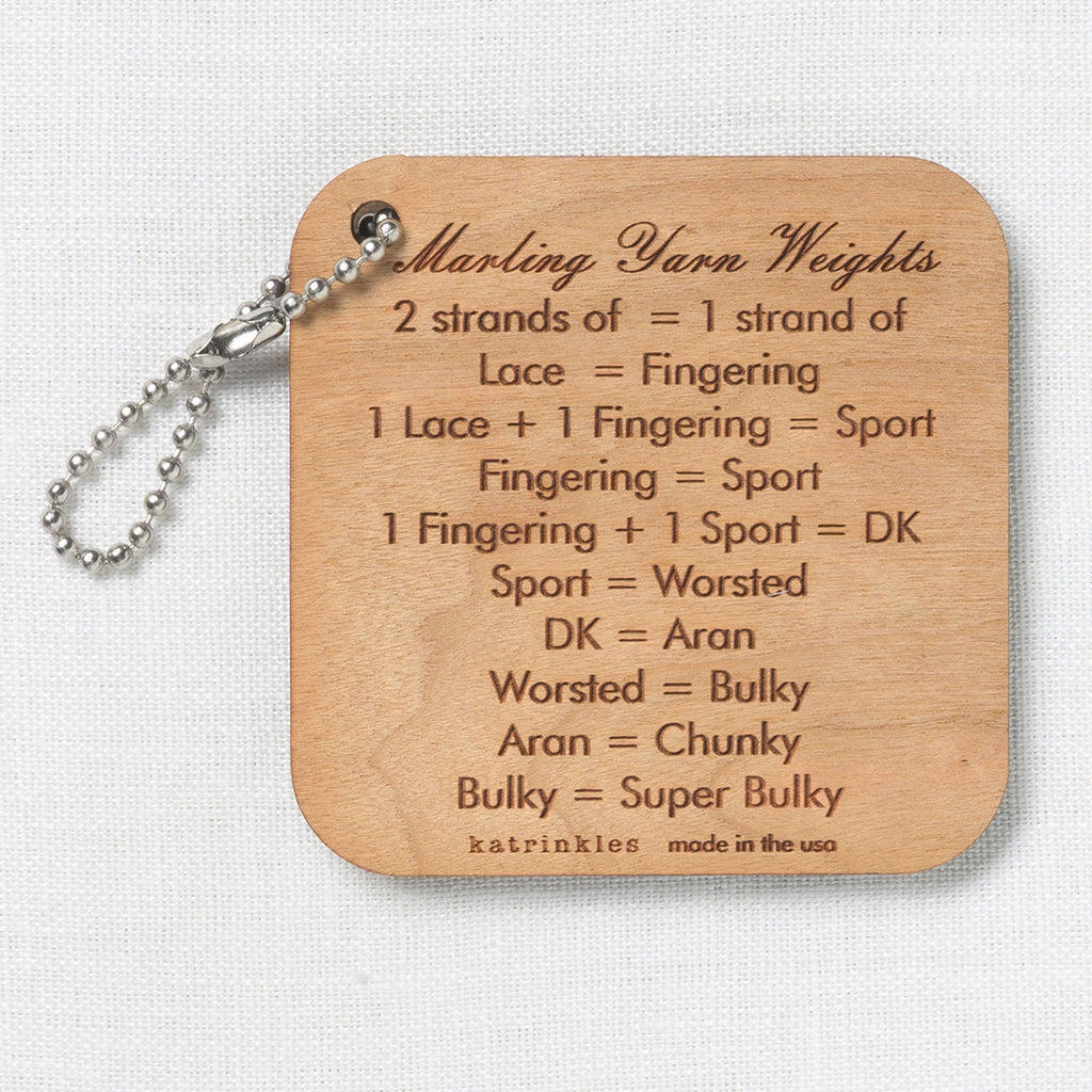 Katrinkles Marling Yarn Weights Instruction Fob