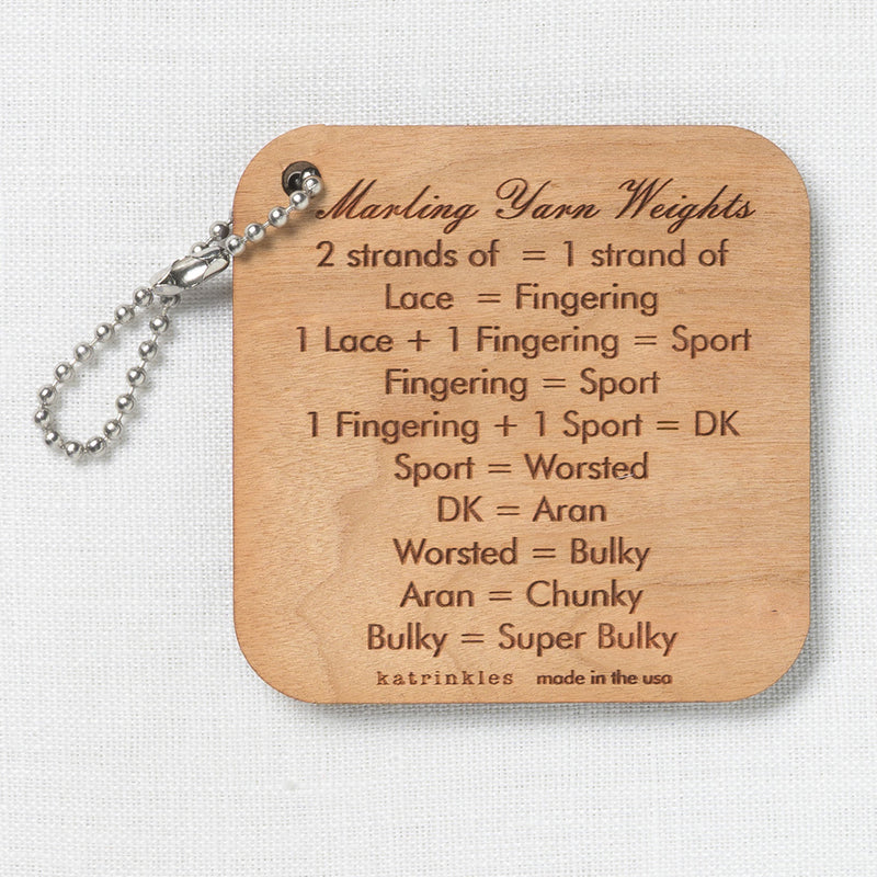 Katrinkles Marling Yarn Weights Instruction Fob