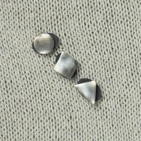 JUL Designs Midcentury Modern White Brass Stud Button Set of 3, Graphite
