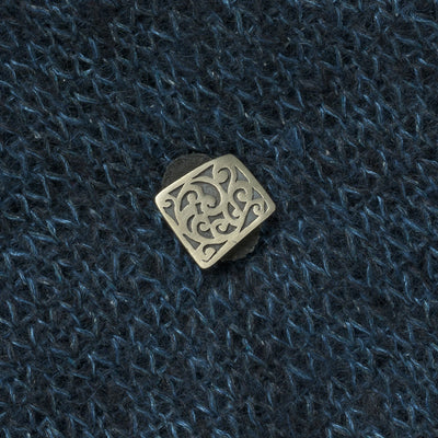 JUL Designs Modern Ornate Square Stud Button Styling Tack, White Brass