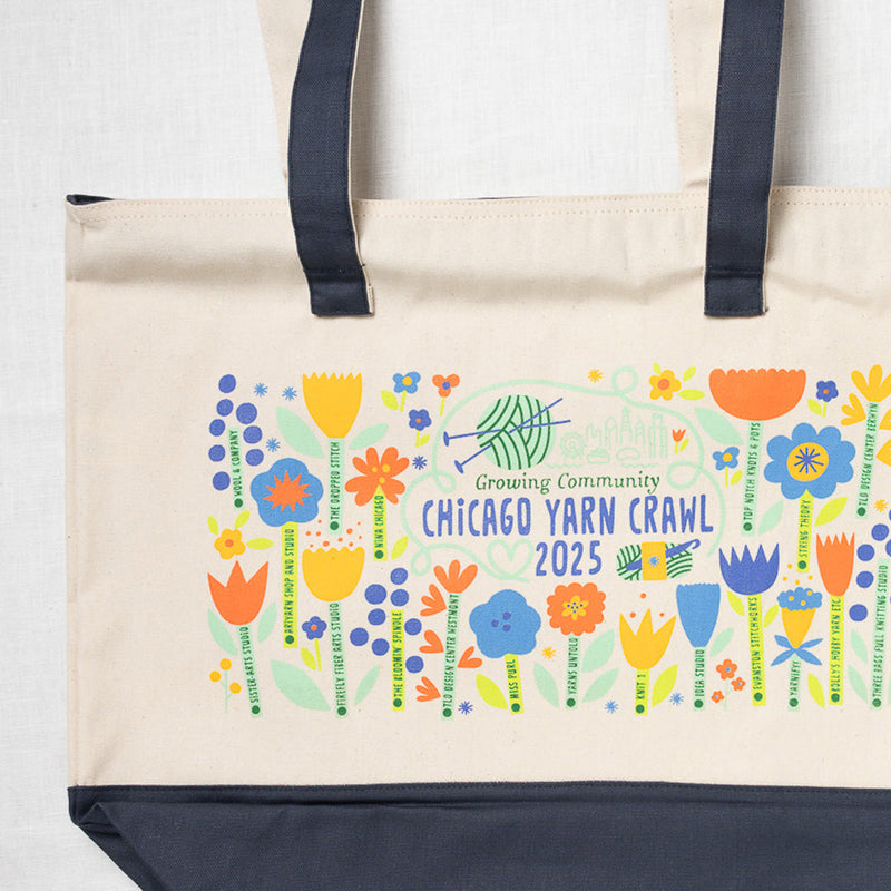 2025 Chicago Yarn Crawl Project Bag - Navy