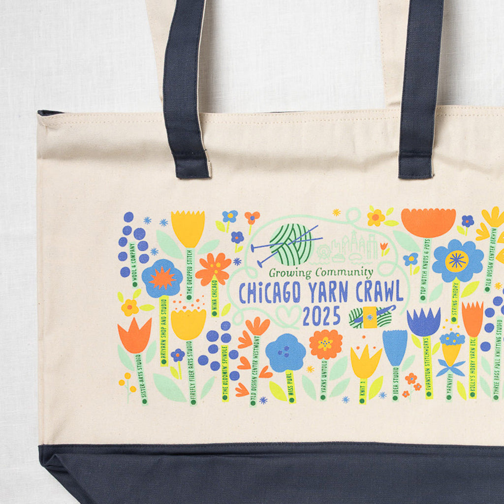 2025 Chicago Yarn Crawl Project Bag - Navy