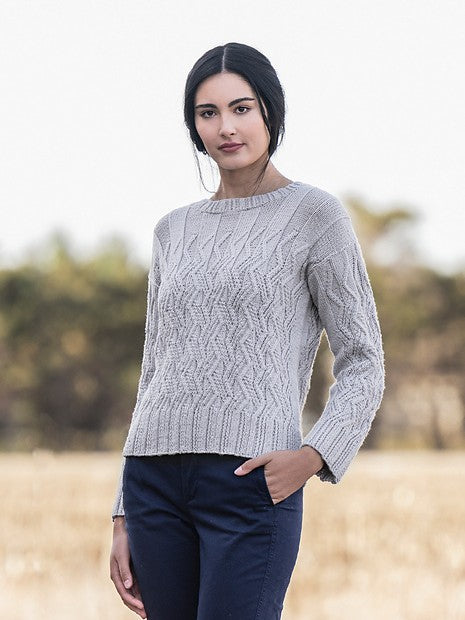 Montevideo Cabled Pullover by Mari Tobita
