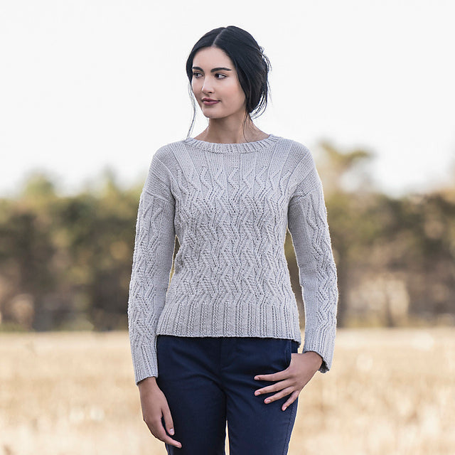 Montevideo Cabled Pullover by Mari Tobita