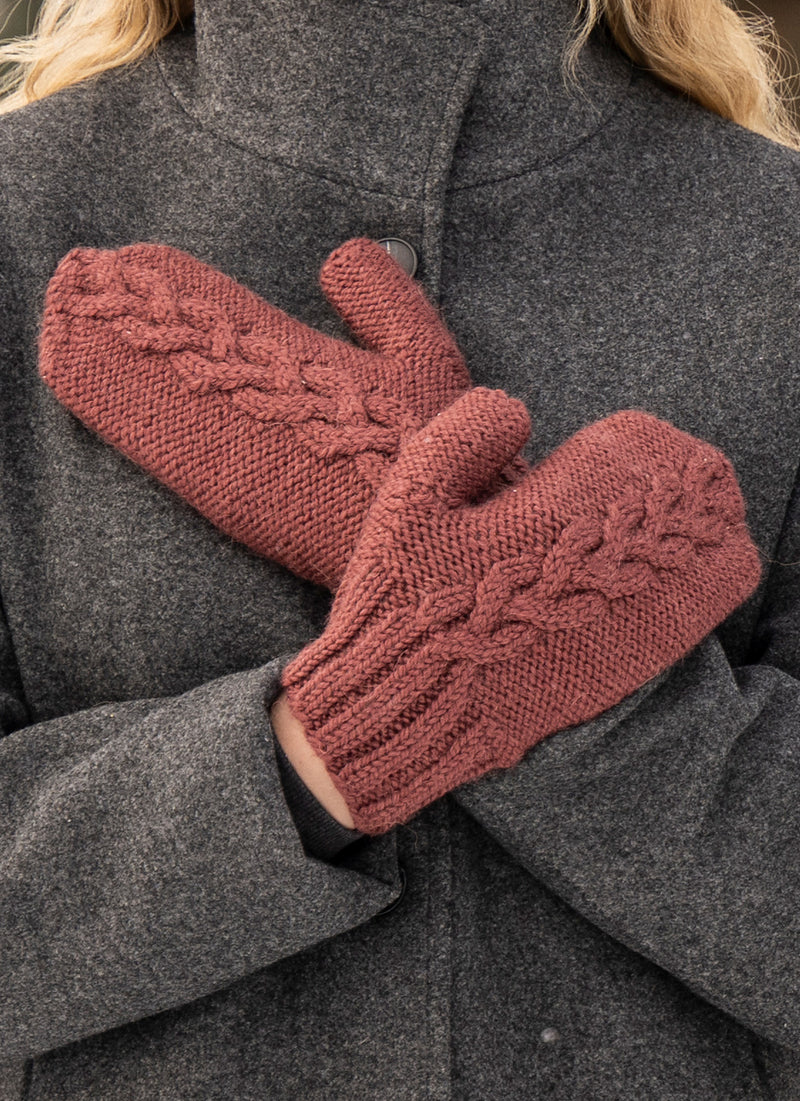 Rosewood Hat & Mitts by Sylvia Hager