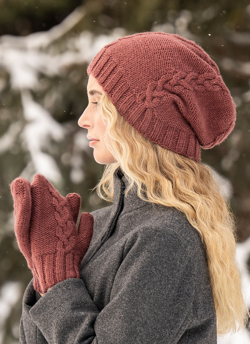 Rosewood Hat & Mitts by Sylvia Hager