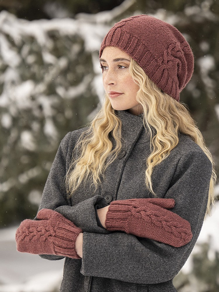 Rosewood Hat & Mitts by Sylvia Hager