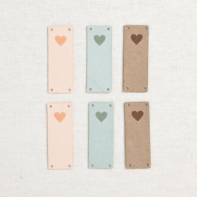 Katrinkles Faux Suede Foldover Heart Tags, Pastels, 6 ct.