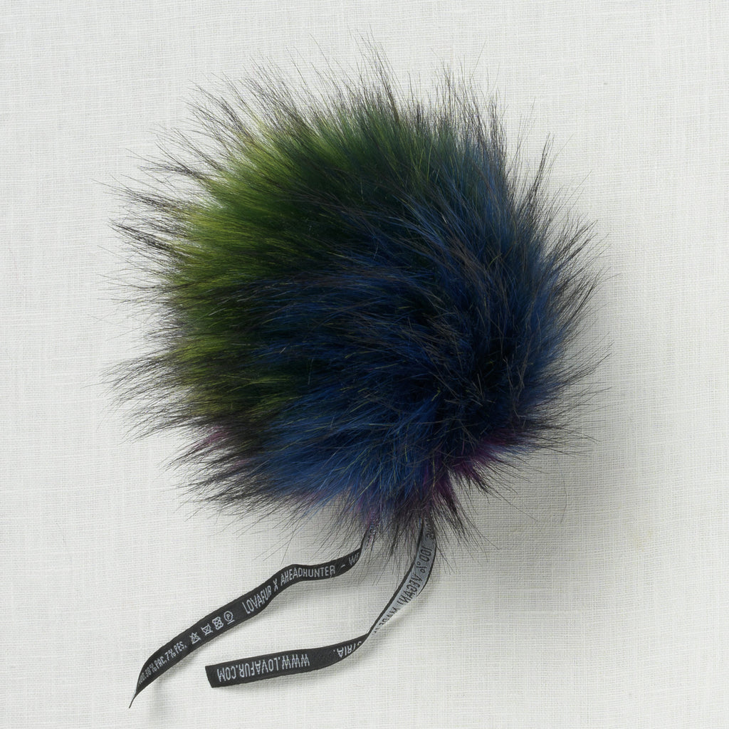 Lovafur Luxe Faux Fur Pom Purple Harlequin