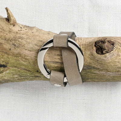 JUL Designs Round Ring Shawl Cuff, Pewter w/ Nickel Hardware