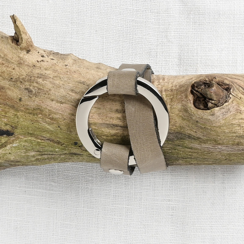 JUL Designs Round Ring Shawl Cuff, Pewter w/ Nickel Hardware